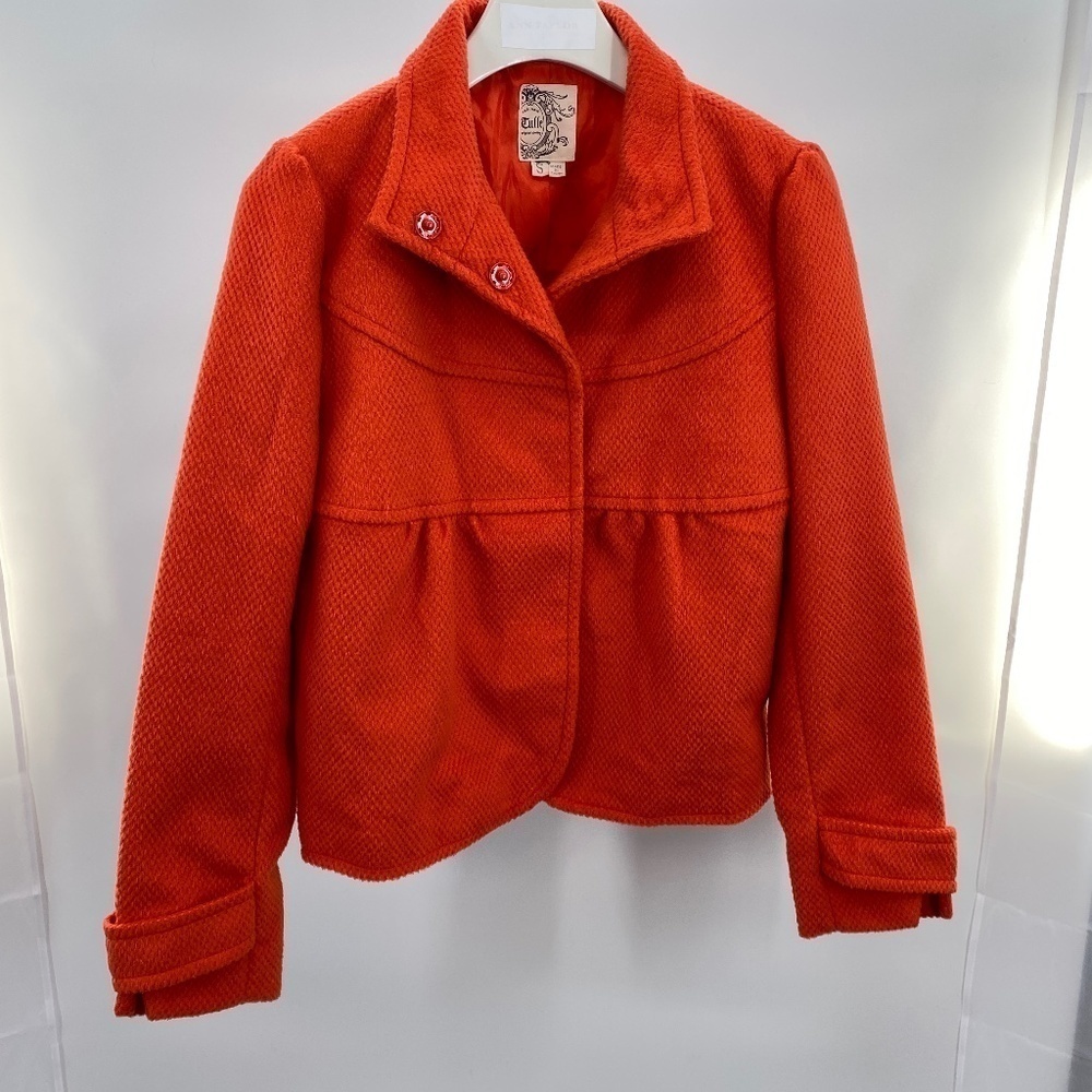 Anthropologie Tulle Orange jacket size Small